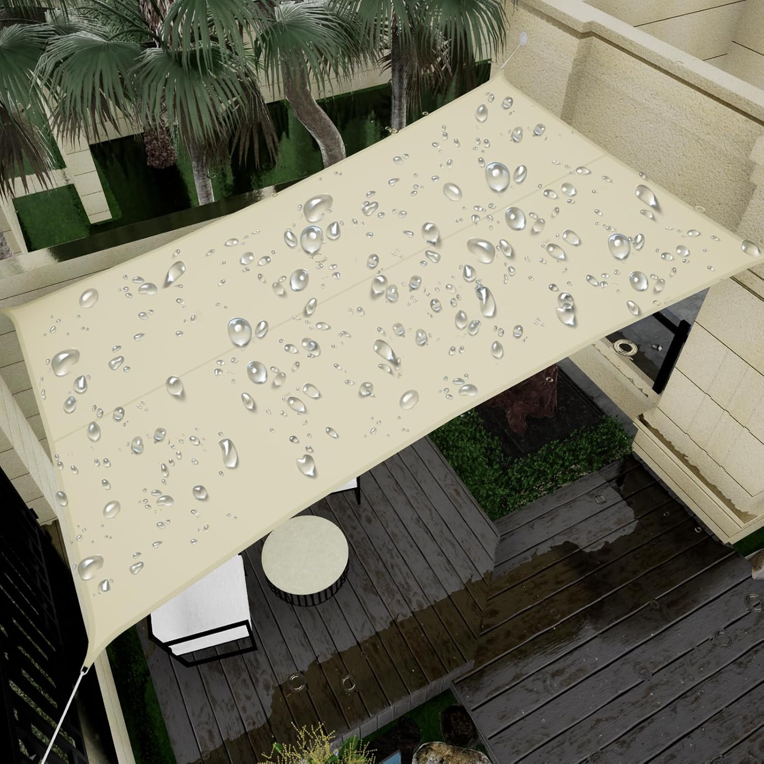 Waterproof Sun Shade Sail 10ft x 13ft for Outdoor Patio Garden
