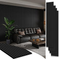 4 Pack Wood Slat Wall Panels 105.9 in x 12.6 in - Classic Black