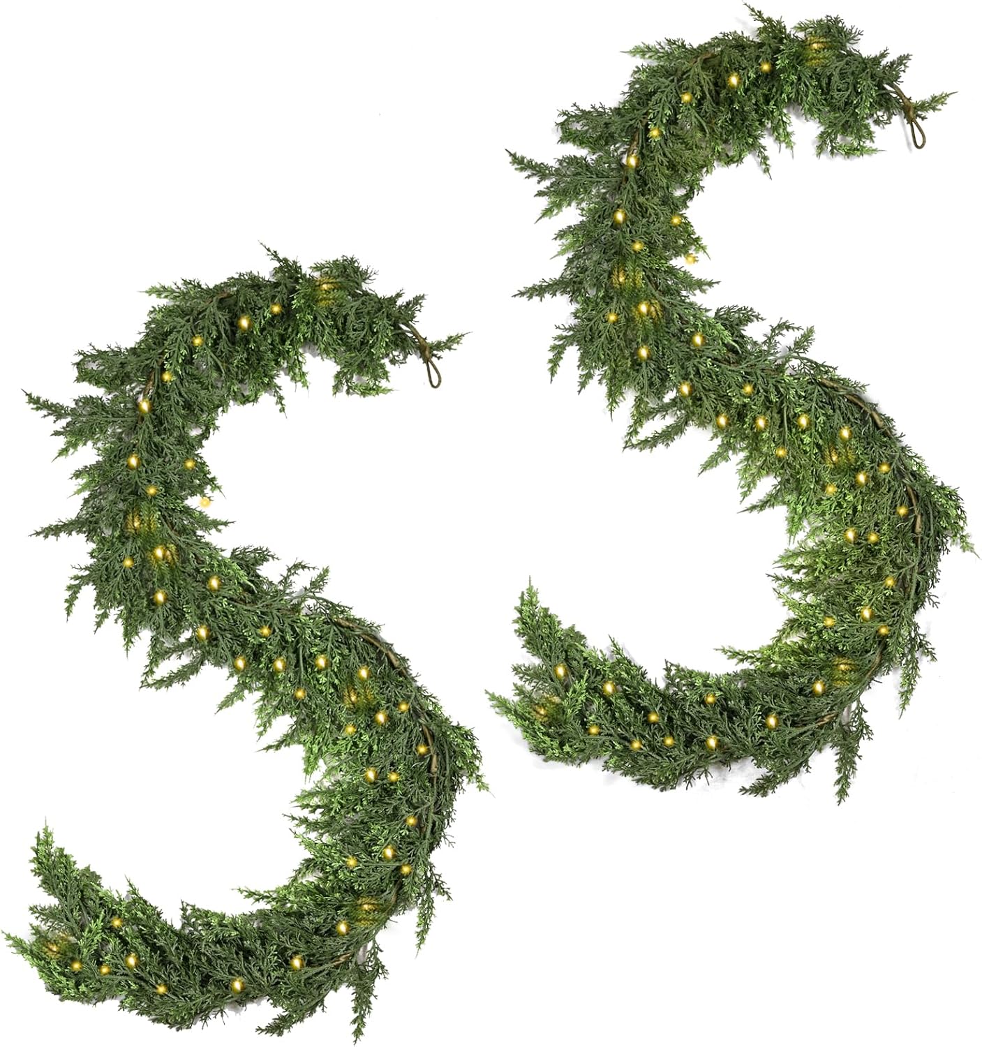 6ft Christmas Garlands with Lights for Festive Home Decor