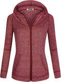 Hibelle Active Women's Fleece Hoodie with Full-Zip Design for Warmth