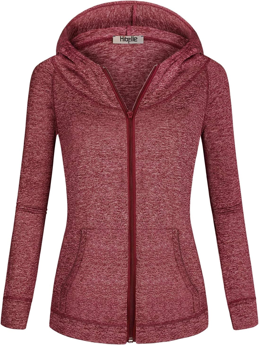 Hibelle Women's Full-Zip Fleece Lined Hoodie for Active Wear