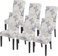 Stretch Printed Dining Room Chair Covers Set of 6 for Style