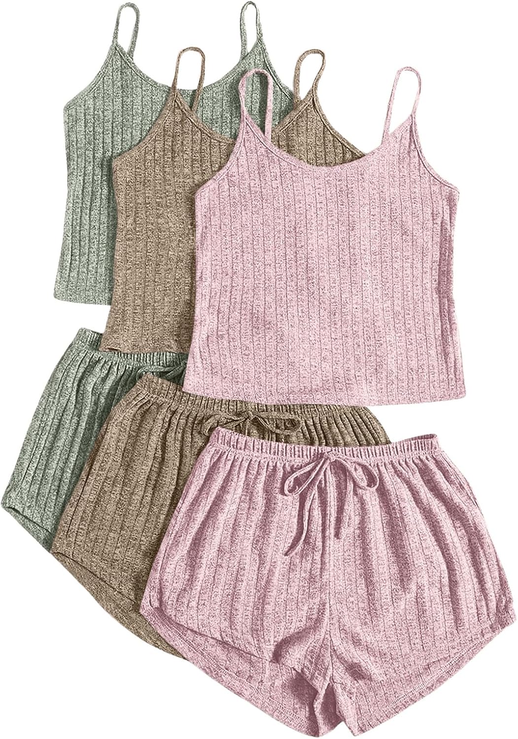 GORGLITTER Women's Ribbed Pajamas Set for Ultimate Comfort