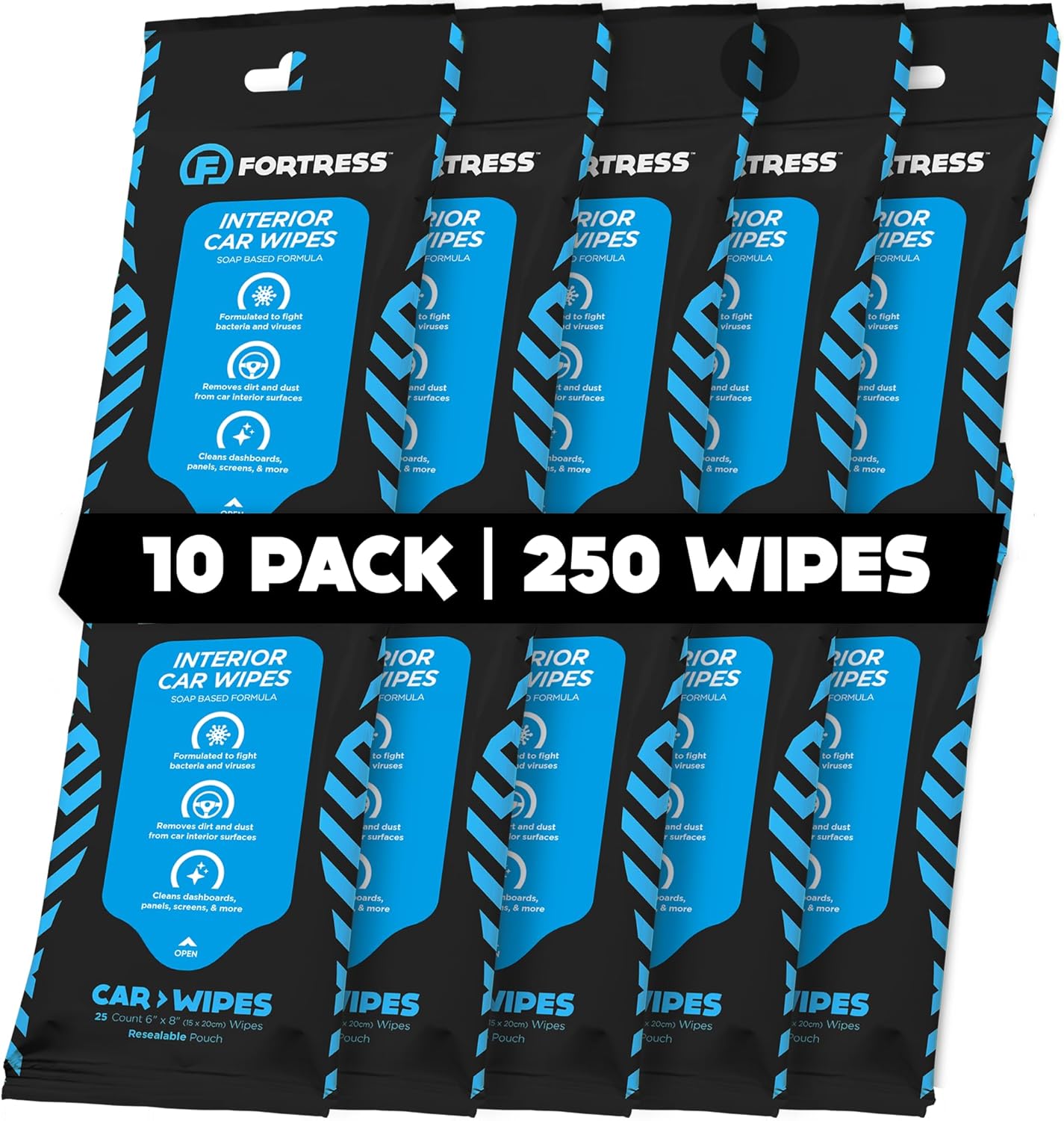 Fortress Car Interior Wipes for Effective Cleaning on the Go