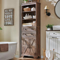 Farmhouse Bathroom Cabinet with Barn Door & Adjustable Shelves