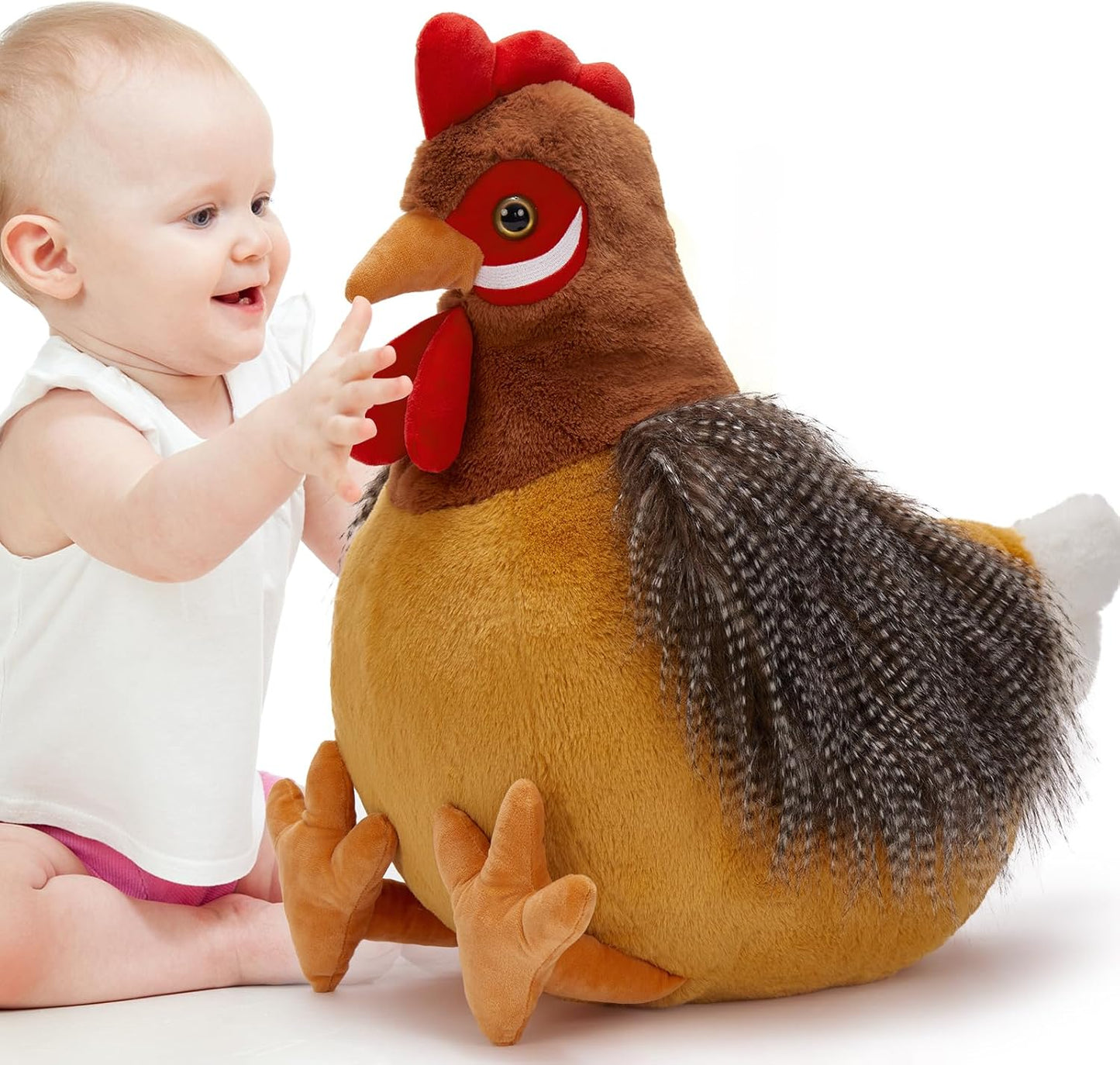 Giant Chicken Stuffed Animal, Realistic Jumbo Hen Plush Toy