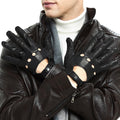 Mens Touchscreen Professional Leather Driving Gloves - Soft Italian