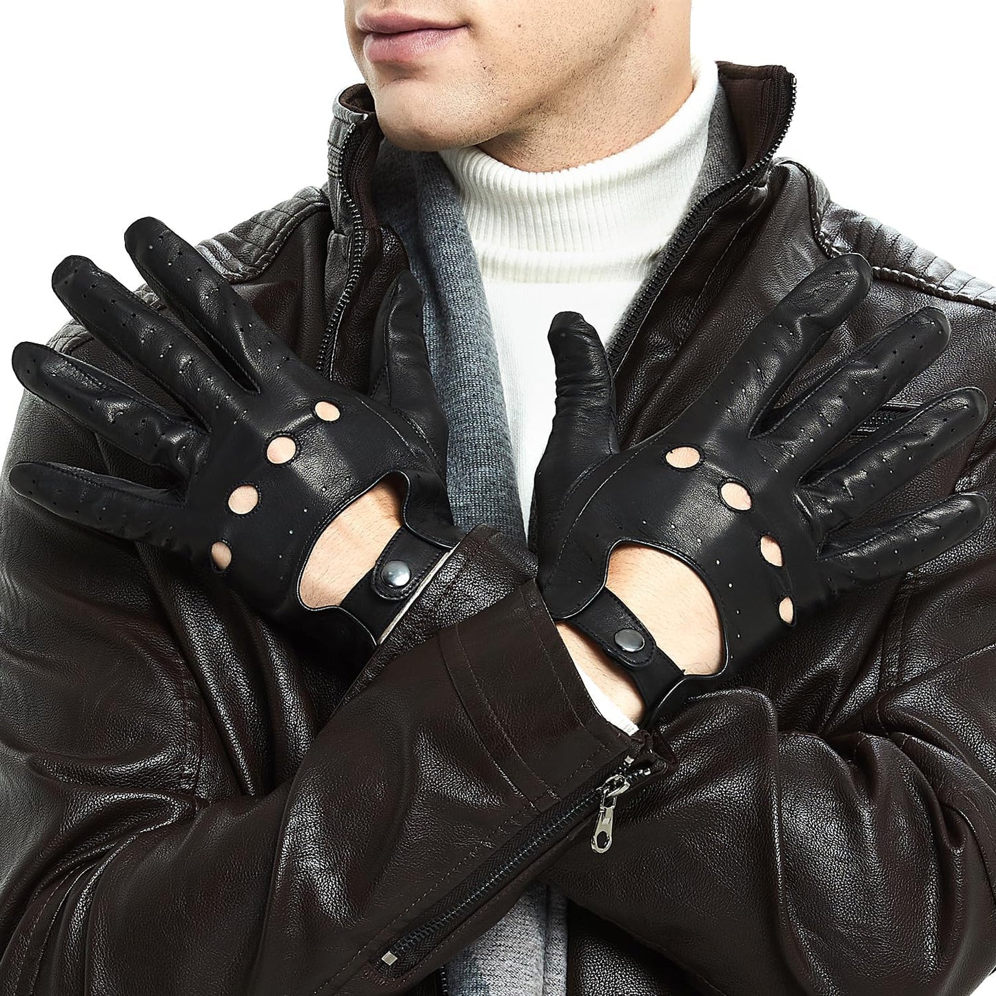 ZLUXURQ Soft Italian Lambskin Driving Gloves