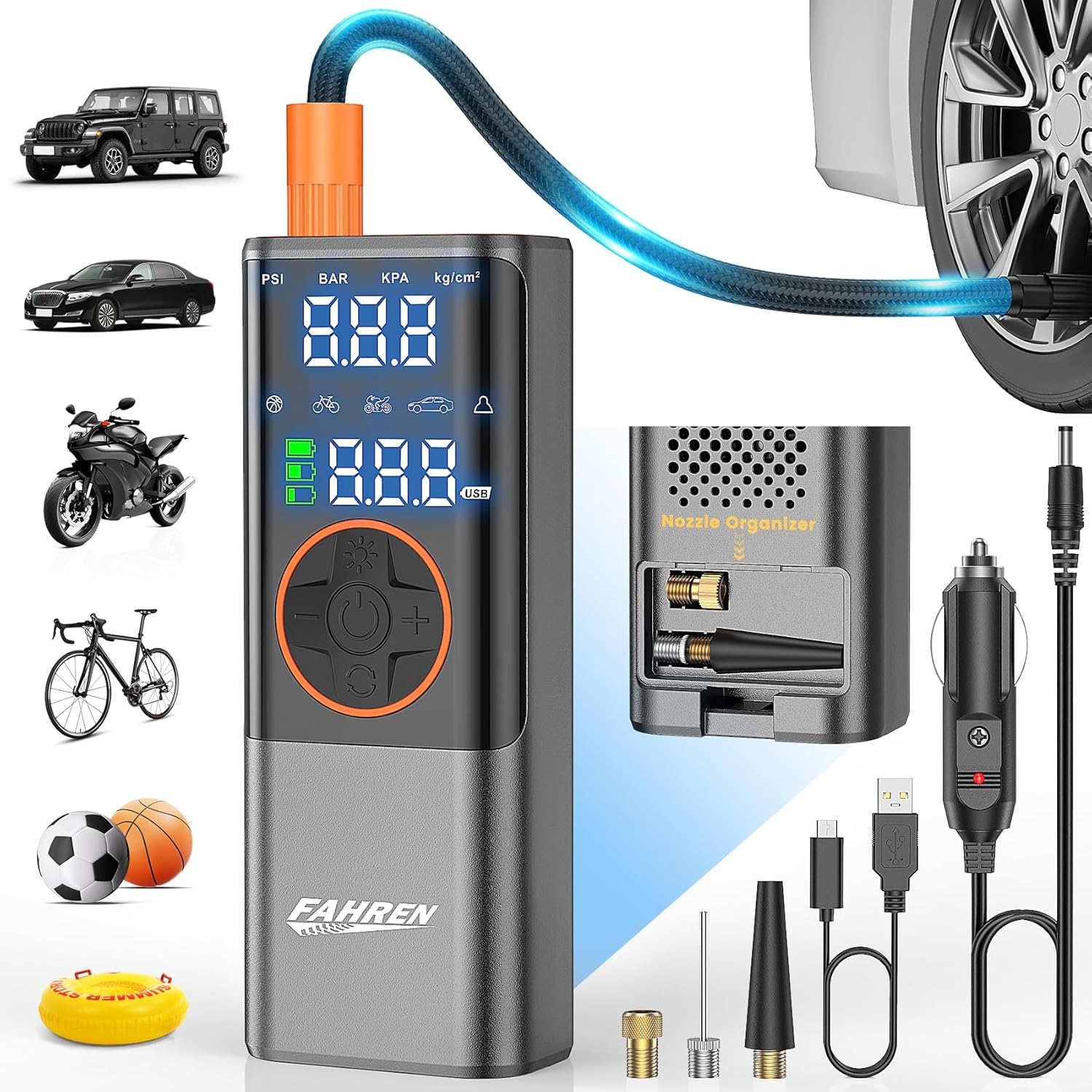 FAHREN 150PSI Cordless Tire Inflator - Portable Power!