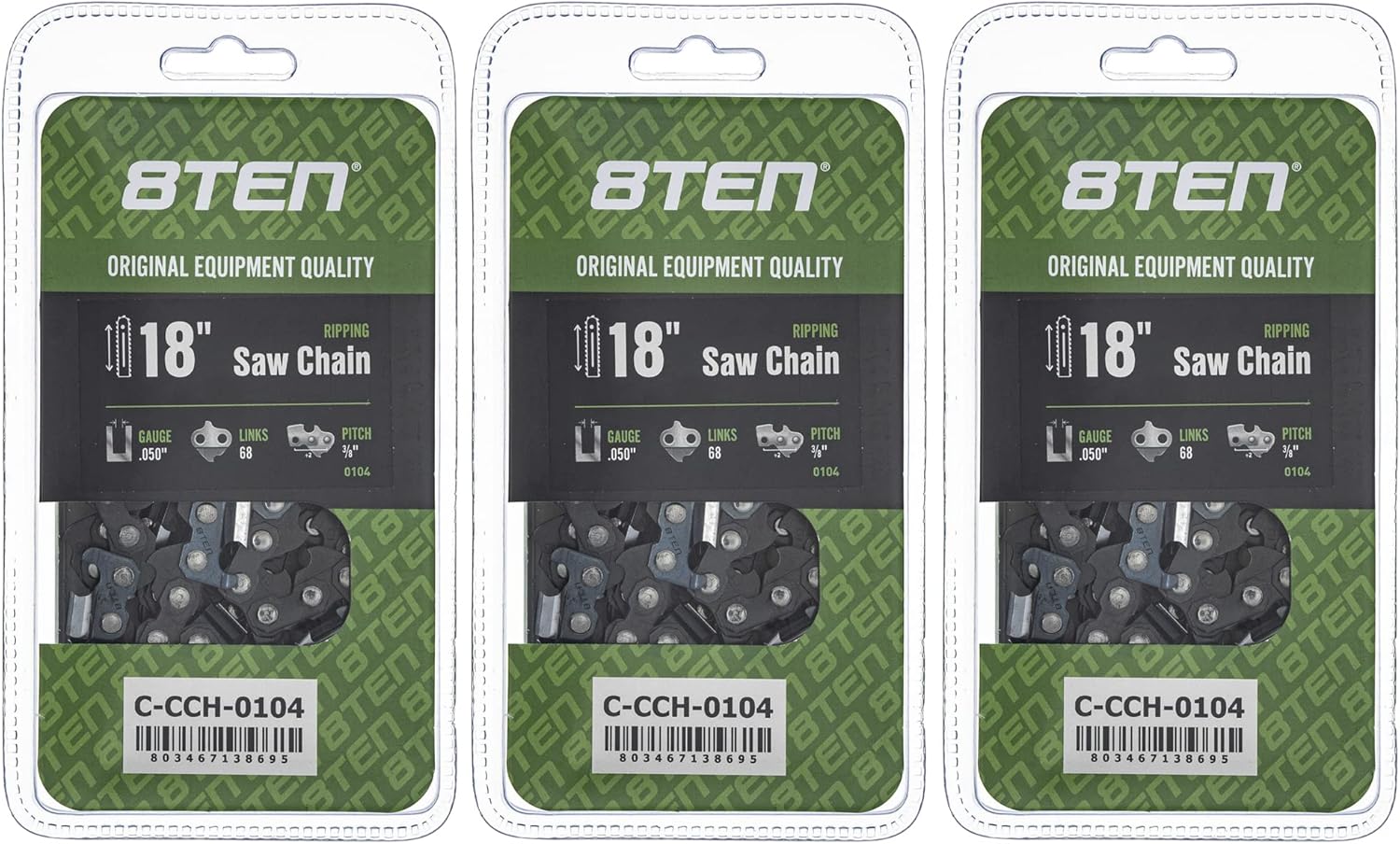 8TEN Ripping Chainsaw Chain 18 Inch for Husqvarna and More
