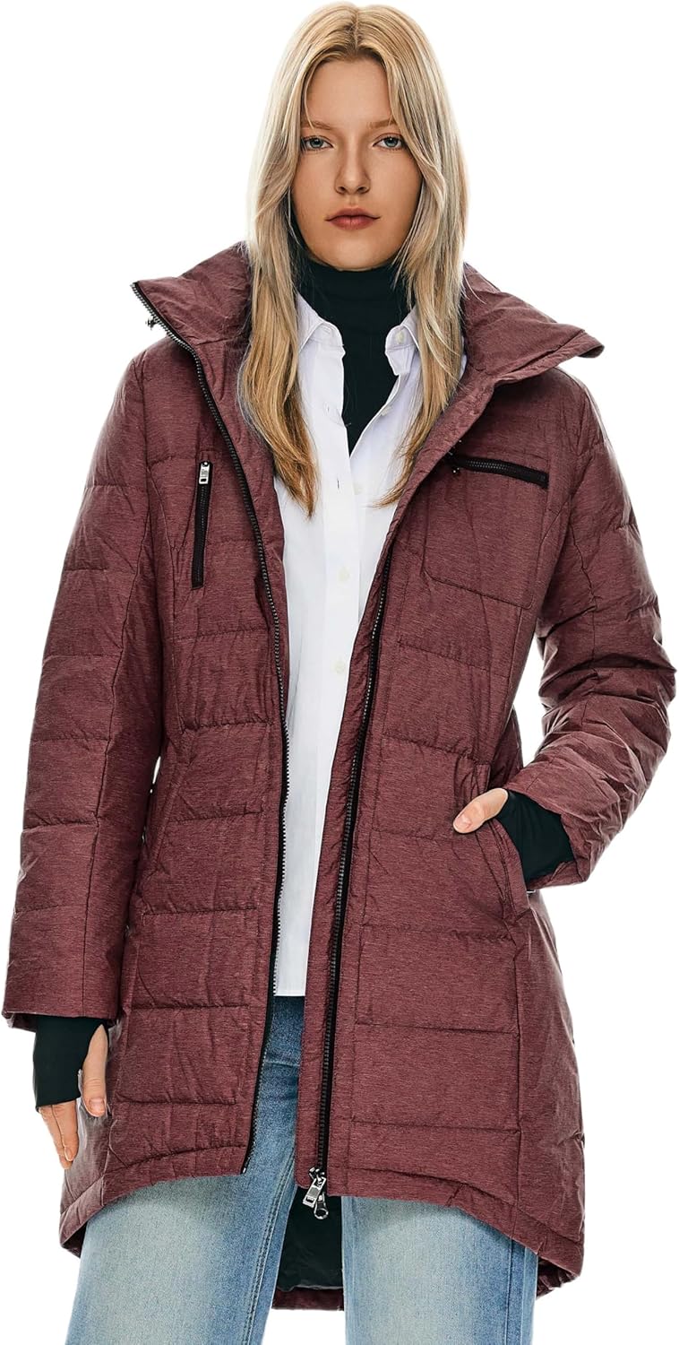 Orolay Women's Winter Down Jacket Long Quilted Puffer Coat