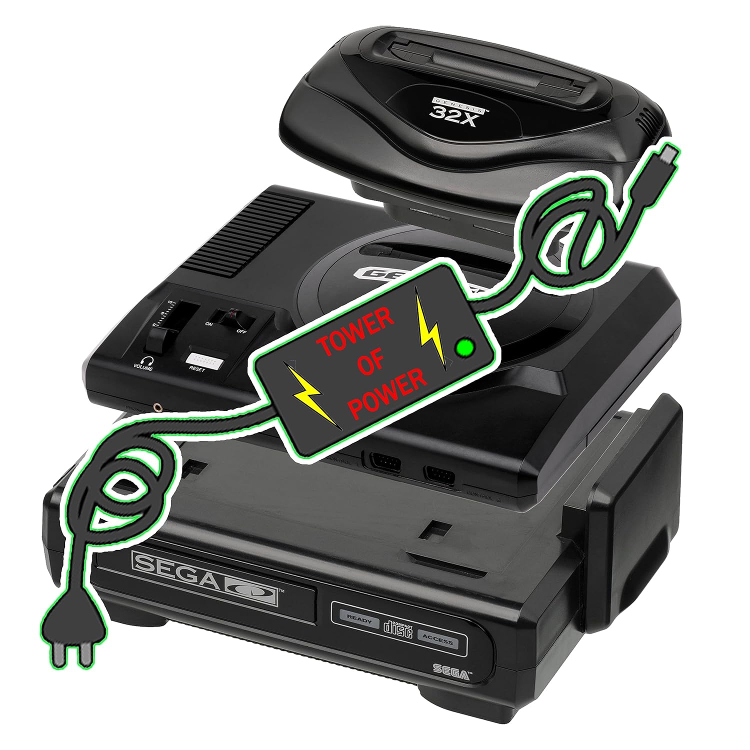 SEGA Tower Of Power Supply Adapter for Genesis CD 32X SNES