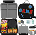 Kids Bento Lunch Box with 8oz Soup Thermo - Leakproof School Set