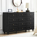 12 Drawer Fluted Dresser for Bedroom - Mid Century Modern Storage