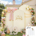 White Beige Arch Backdrop Covers Set of 3 - Stretchy 6ft to 7.2ft
