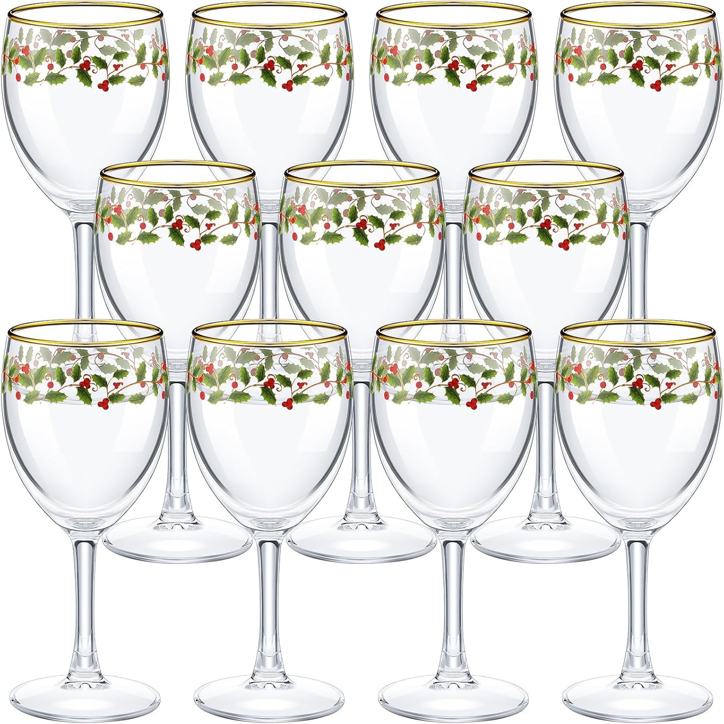 Nitial 12 Pcs Christmas Wine Glasses Set for Holiday Cheer