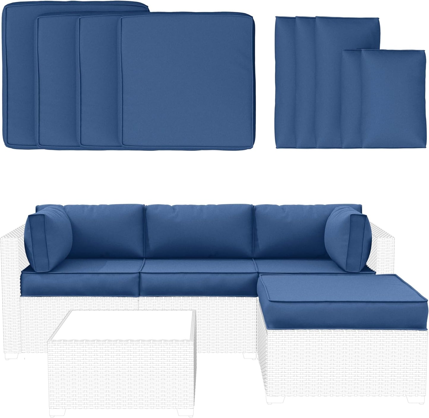 9 Pcs Outdoor Patio Furniture Cushions Covers Replacement Set