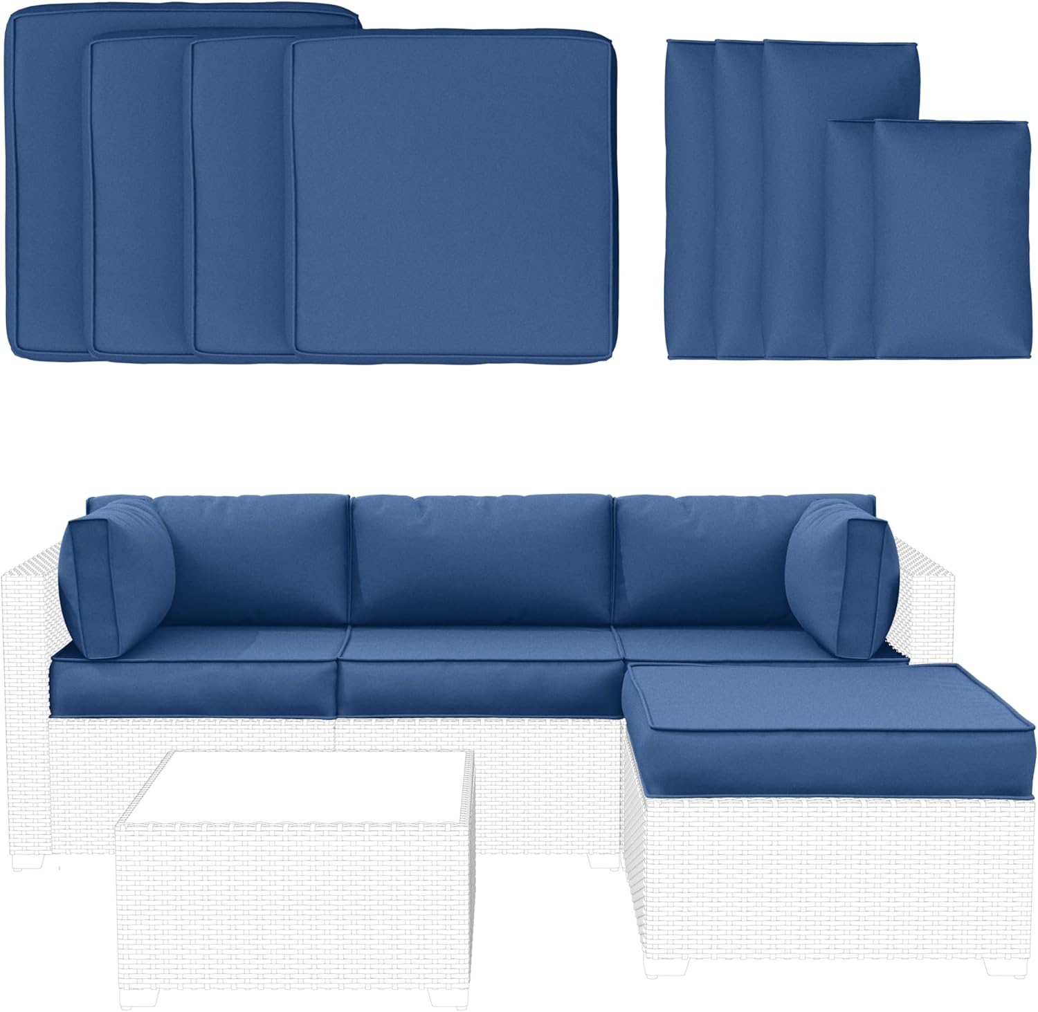 9 Pcs Outdoor Patio Furniture Cushions Covers Replacement Set