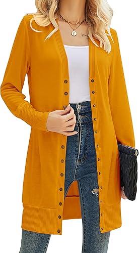 Halife Womens Long Sleeve Cardigans Lightweight Soft Knit Sweater