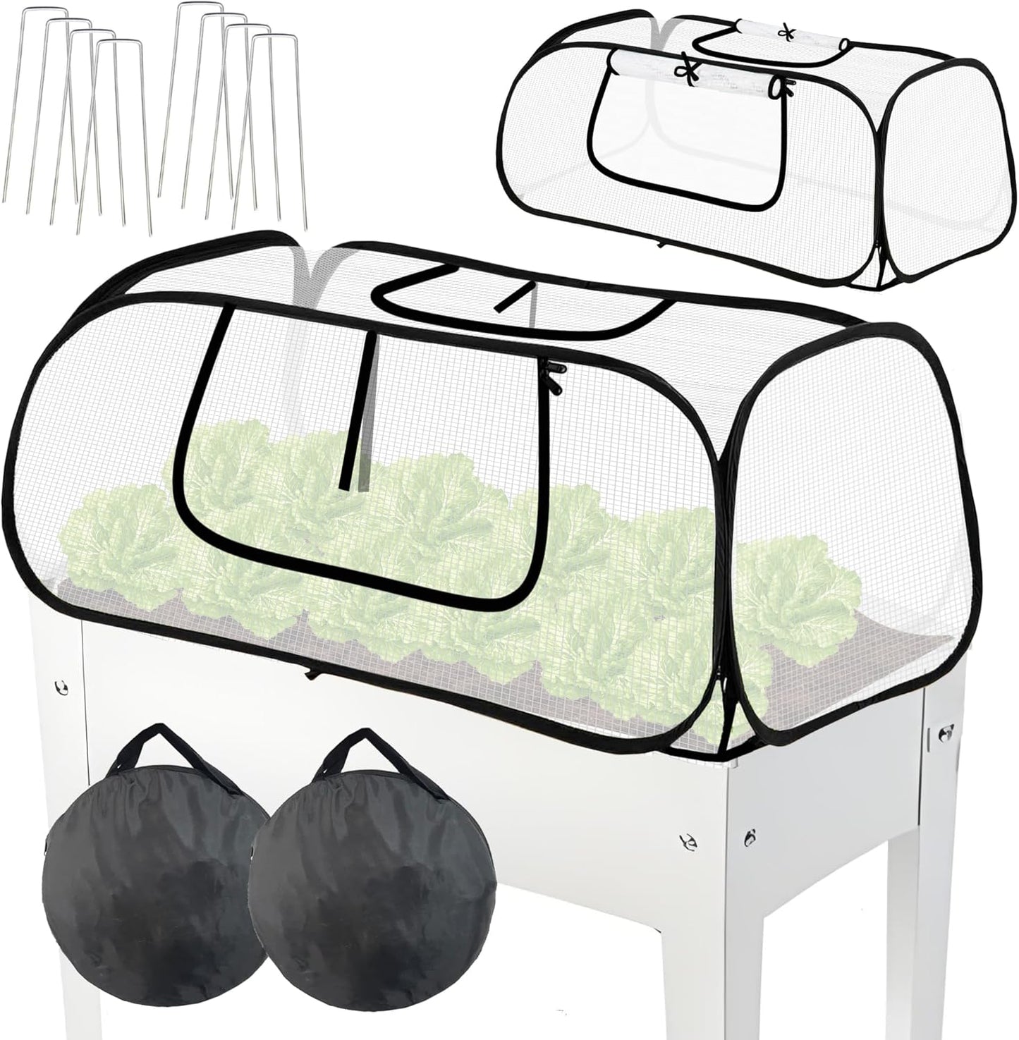Plant Covers for Freeze Protection with Air Holes and Mesh