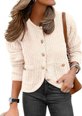 Caracilia Women's Fall Cardigan Sweater - Casual Cropped Knit