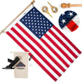 Pre-Assembled American Flag Set 3ft x 5ft - Made in USA