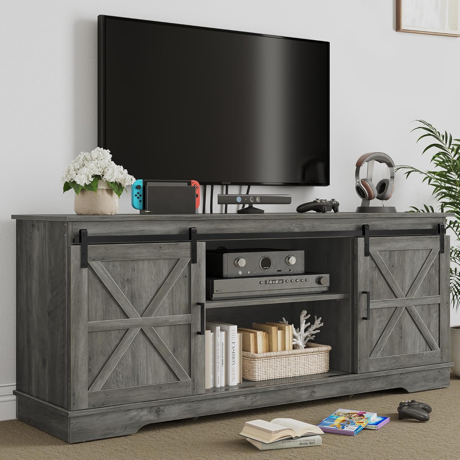 YITAHOME Farmhouse TV Stand - Stylish Storage Solution