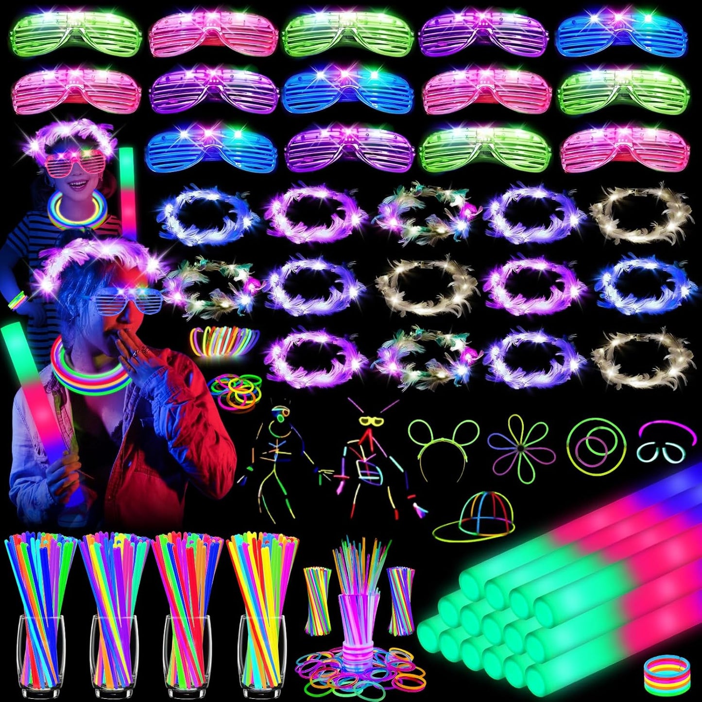 142 PCS Glow in the Dark Party Supplies for Unforgettable Events