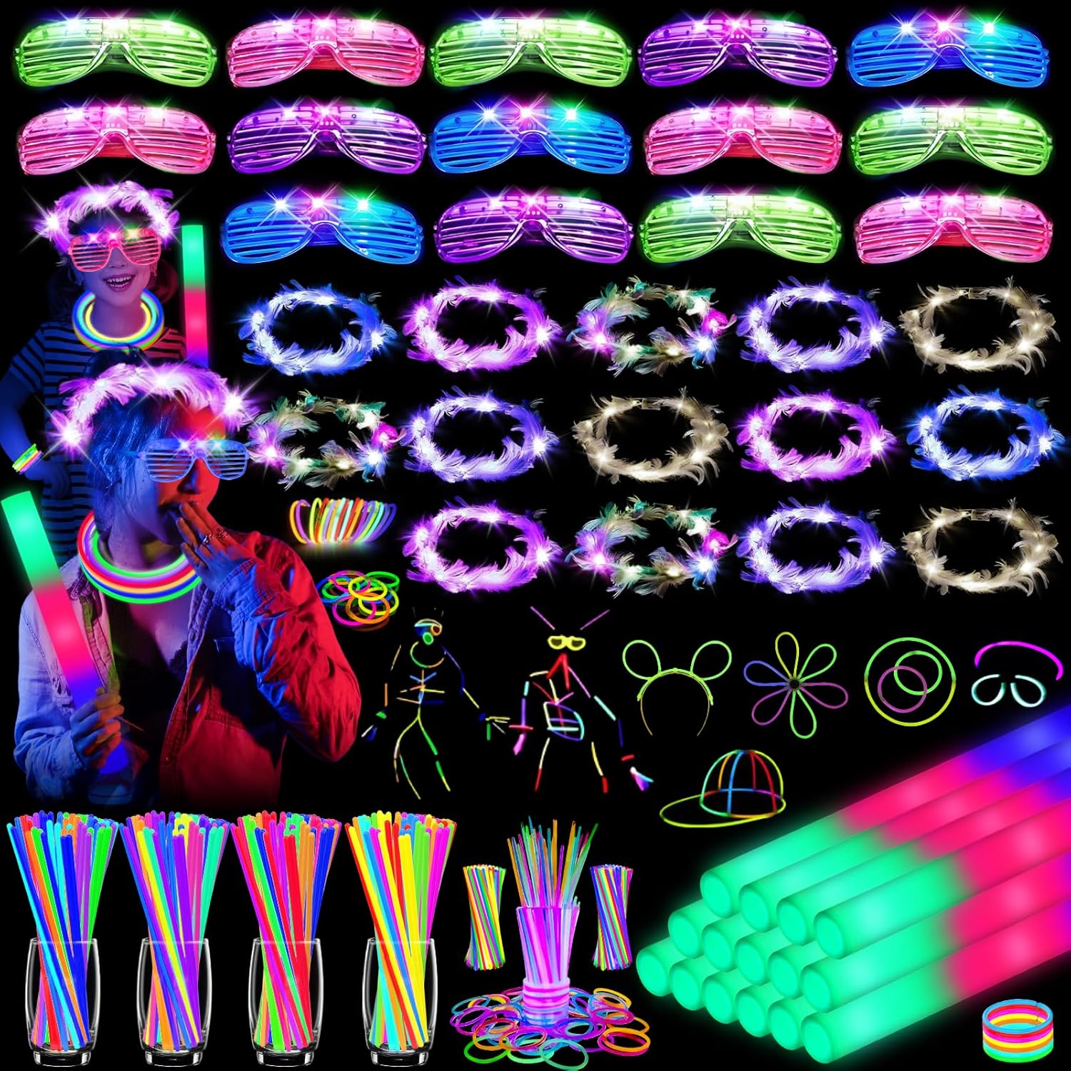 142 PCS Glow in the Dark Party Supplies for Unforgettable Events