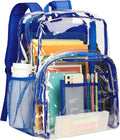Clear Backpack Extra Large 18.5 x 14 x 9 in - Blue Heavy Duty PVC