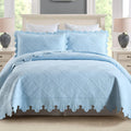 100% Cotton Oversized Quilted Bedspread - Lightweight Oversized King