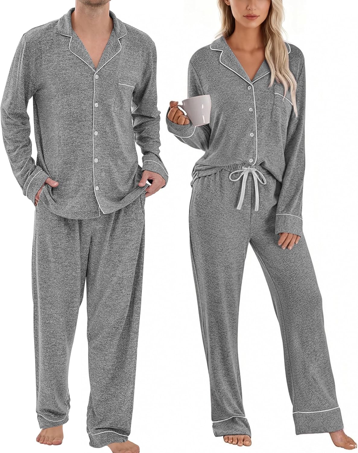 Matching Pajamas for Couples - Soft Warm Long Sleeve Sets