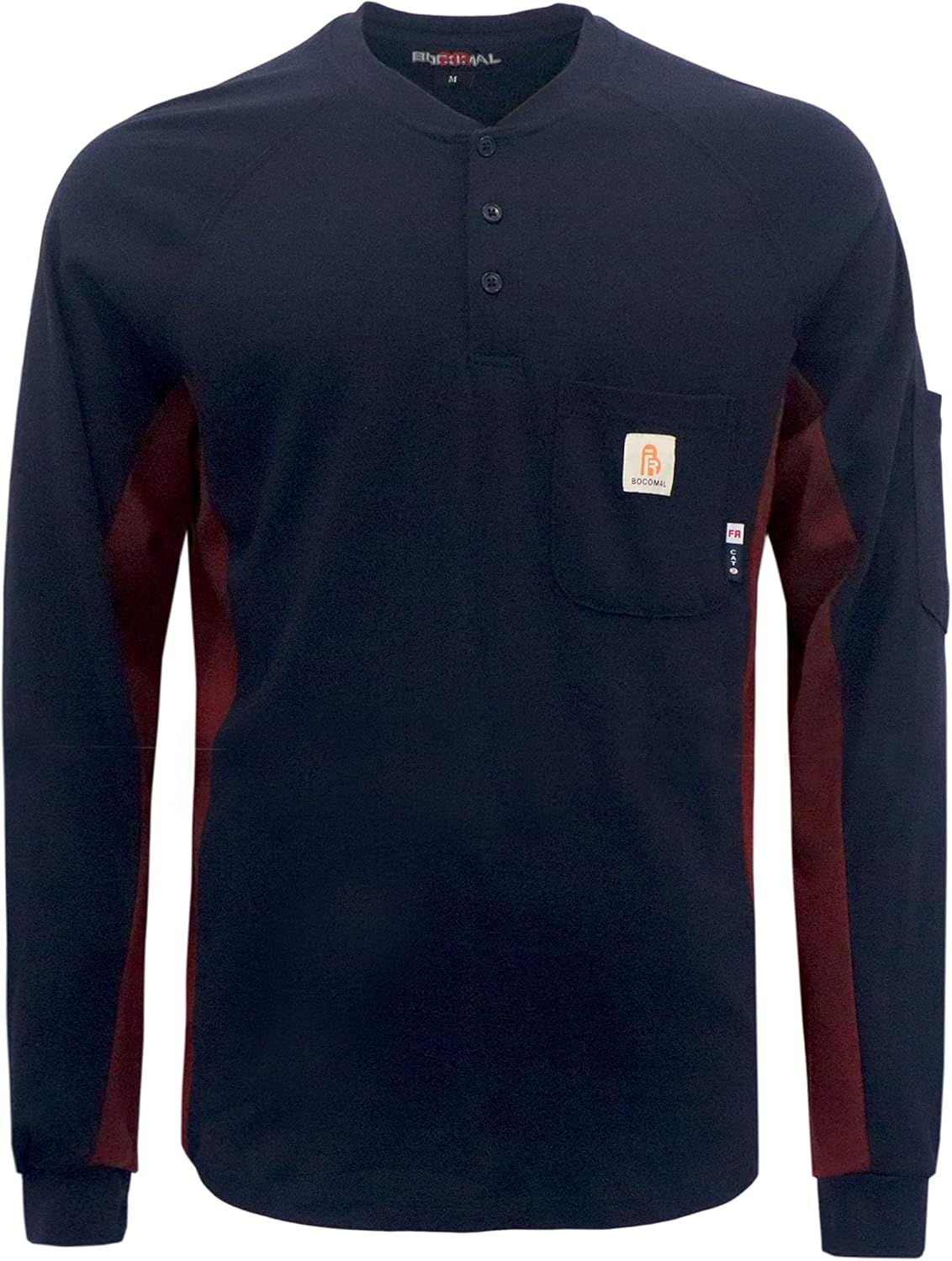 BOCOMAL FR Shirts for Men - Flame Resistant Long Sleeve Henley