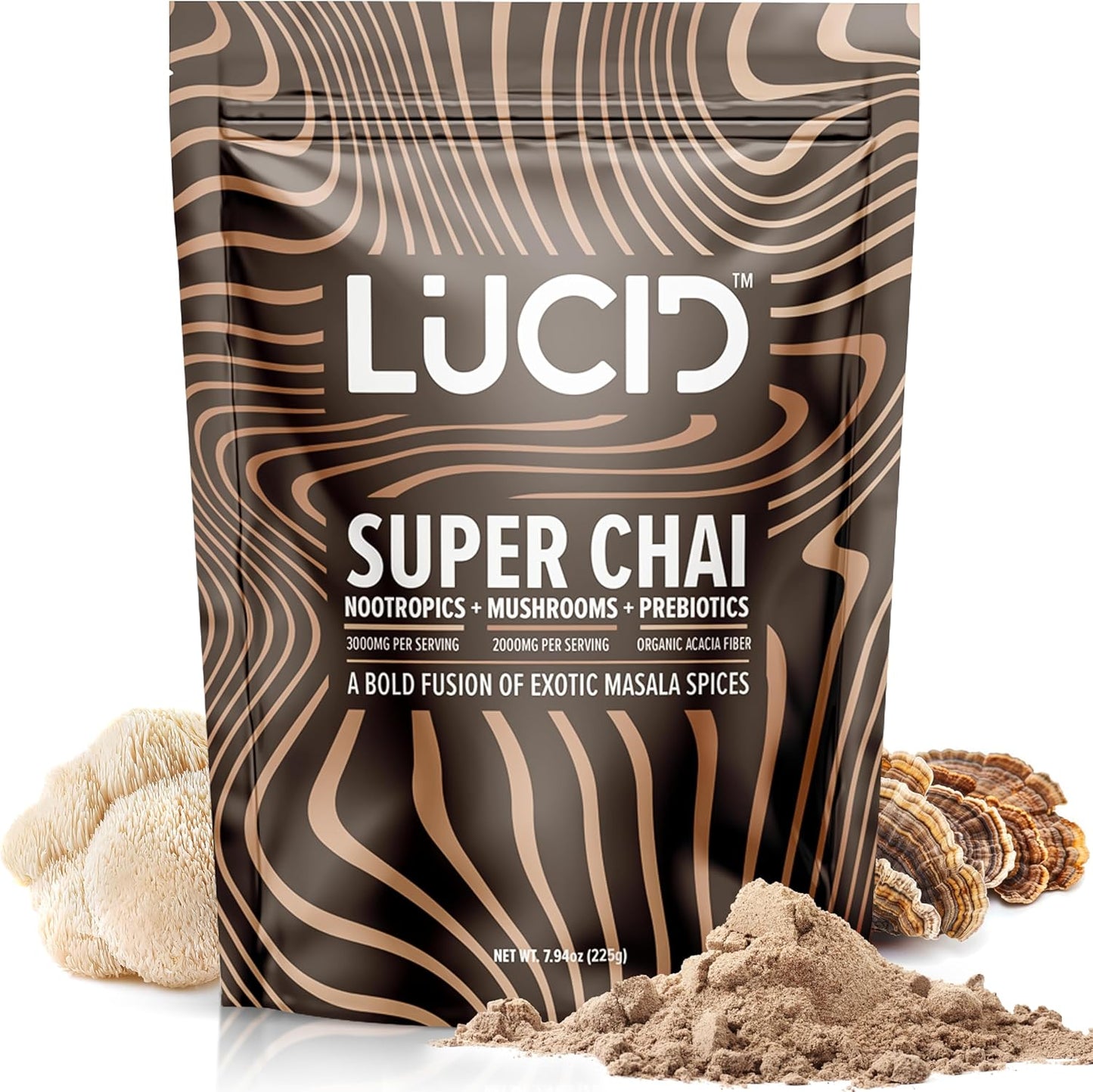 Lucid Superfood Organic Mushroom Chai for Focus and Health