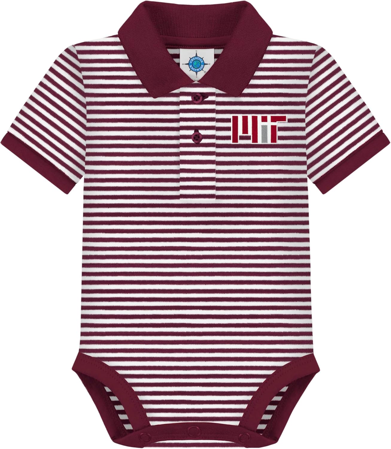 Creative Knitwear College Baby Striped Polo Bodysuit for Infants