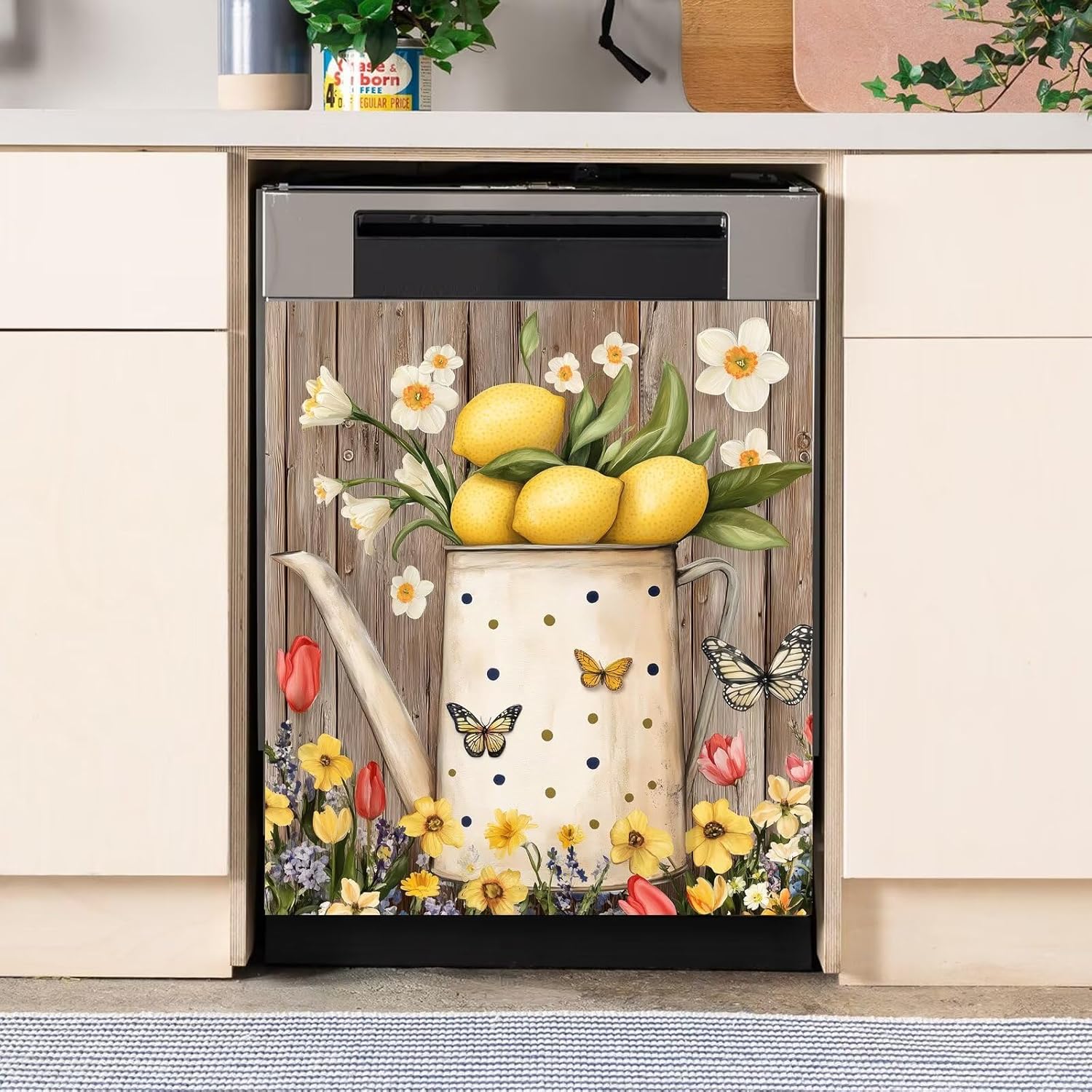 Farmhouse Lemon Dishwasher Magnet Cover for Home Decor