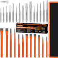 HORUSDY 28-Piece Heavy Duty Punch and Chisel Set - Durable Assortment