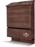 Japanese Cedar Bat House Habitat - Weatherproof Two-Chamber Roost