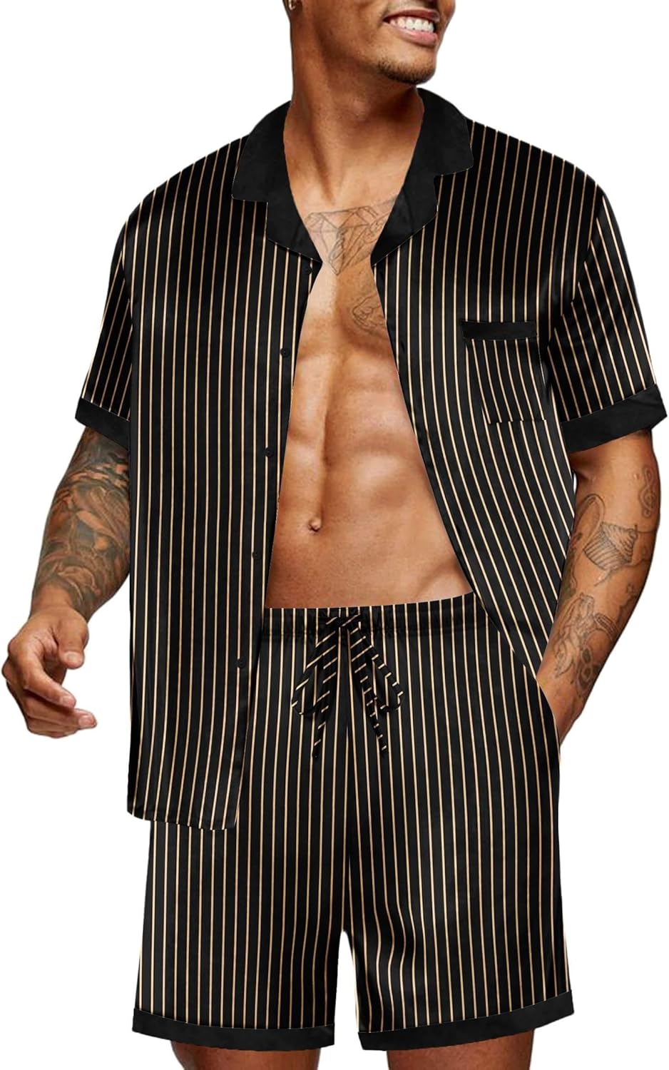 Ekouaer Men Satin Silk Pajamas Set for Ultimate Comfort