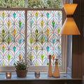 3D Stained Glass Window Film Malachite - Decorative Privacy & UV Block