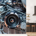 Car Engine Wall Mural Self-Adhesive Wallpaper - Large 120x96 in