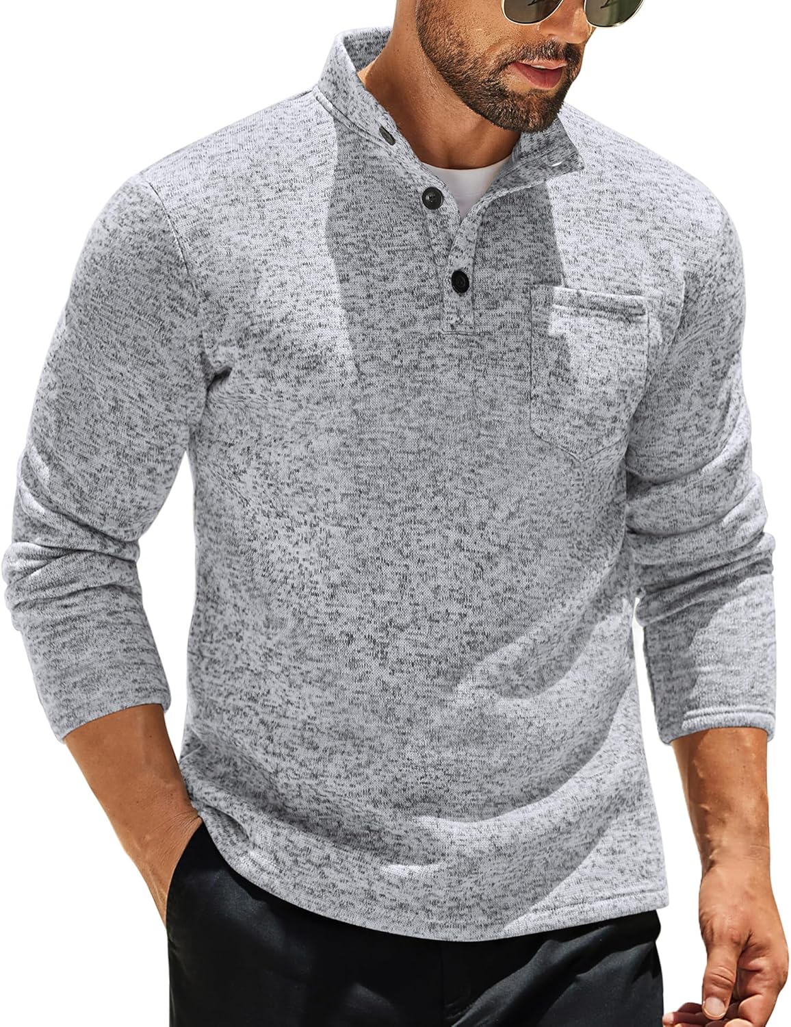 COOFANDY Men's Casual Henley Pullover Sweatshirt for Style