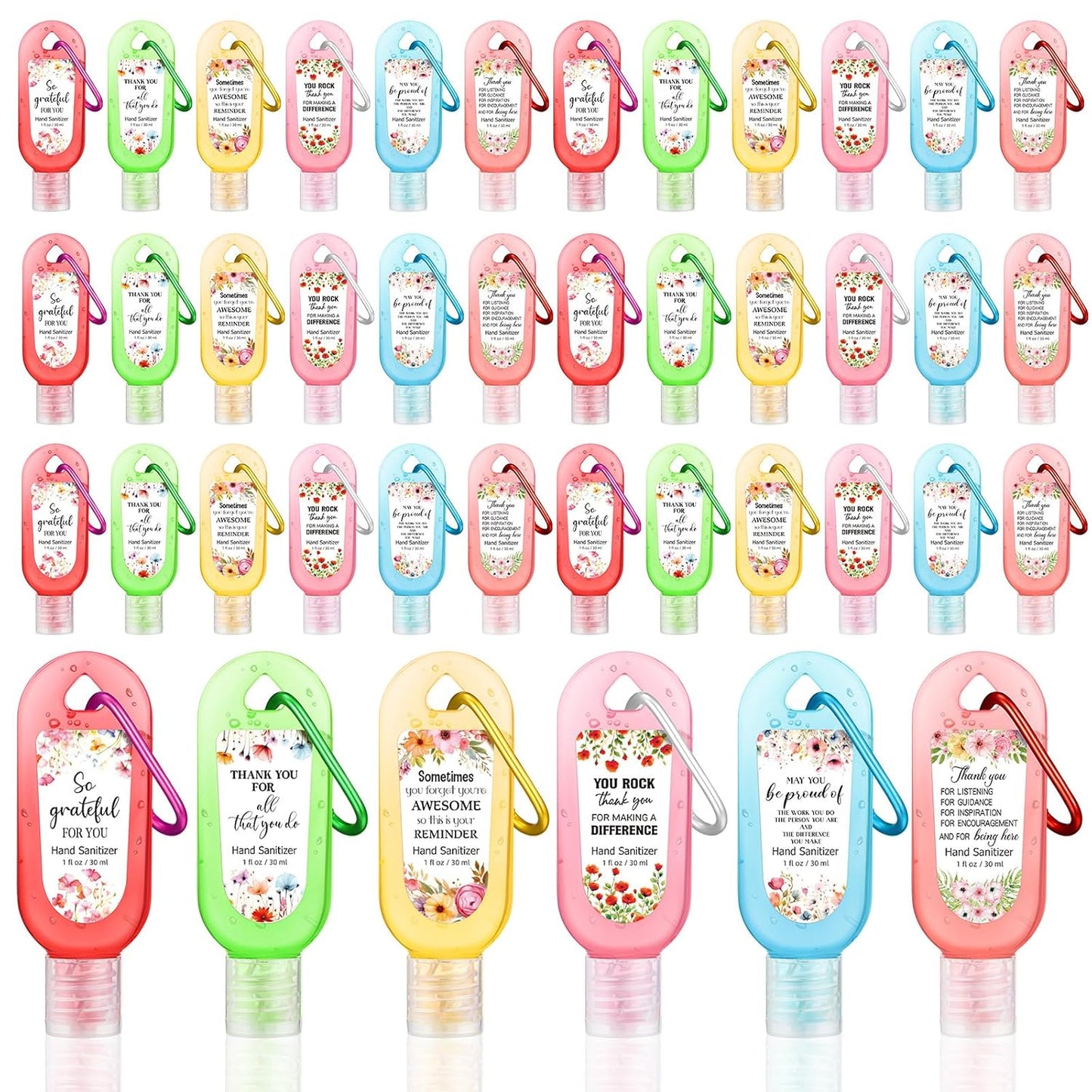 24 Pack Appreciation Hand Sanitizers Keychains for Every Occasion