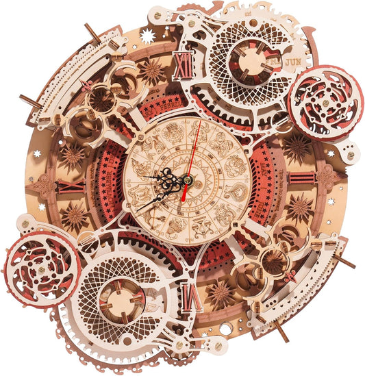 ROBOTIME 3D Wooden Puzzles for Adults - Unique Steampunk Clock