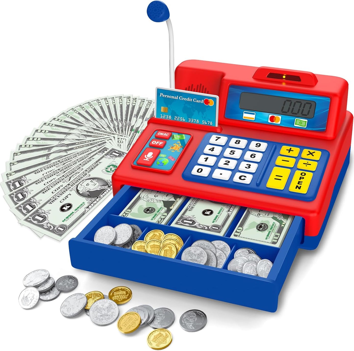 Calculator Cash Register Toy for Kids - 103 Pcs Fun Set