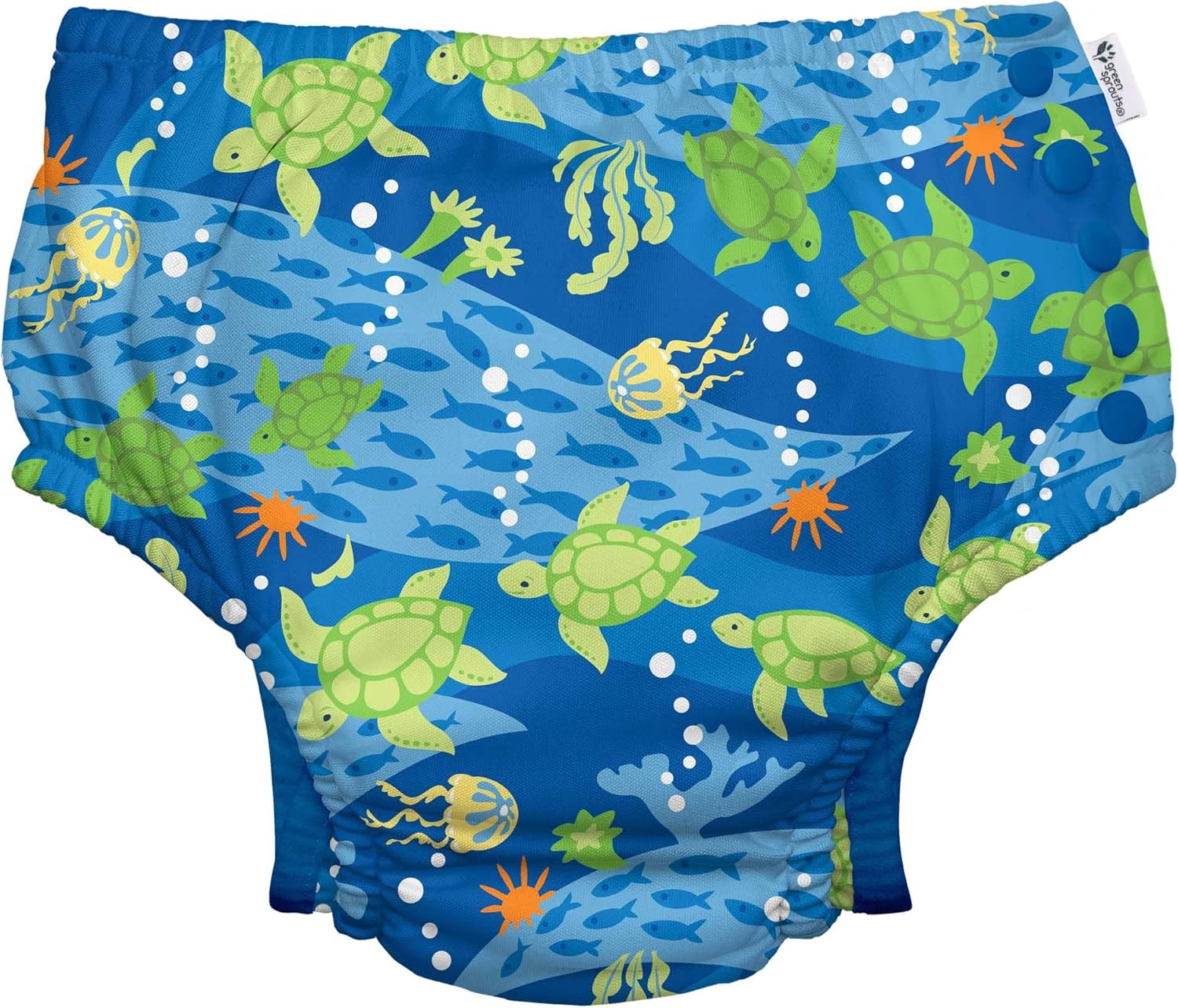 i play. Reusable Swim Diaper with UPF 50, Royal Blue Turtle, Certified