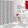 Valentines Black Hearts Shower Curtain Set - 4pc Bathroom Set