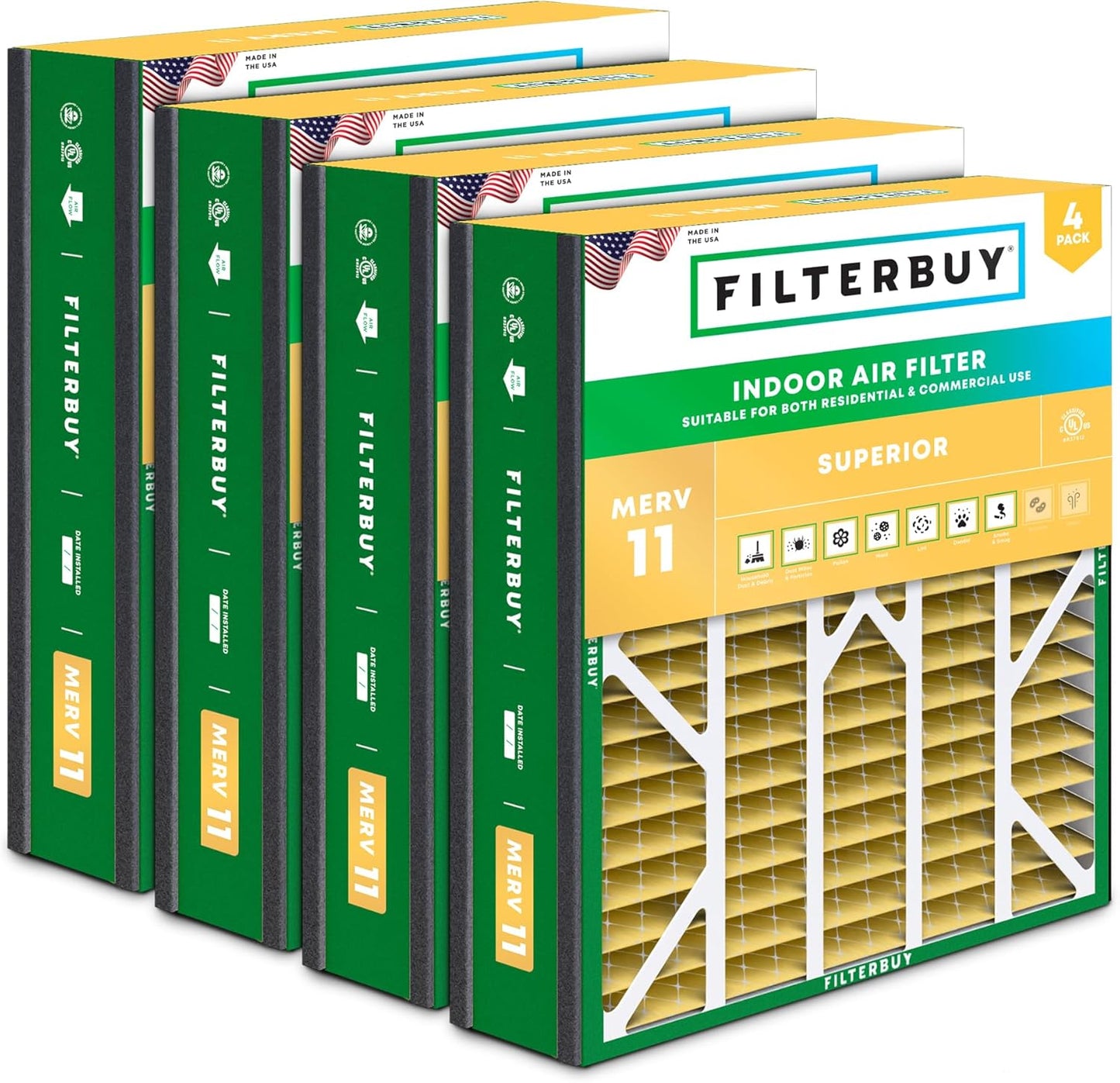 20x20x5 Air Filter MERV 11 for Superior Pet Allergy Defense