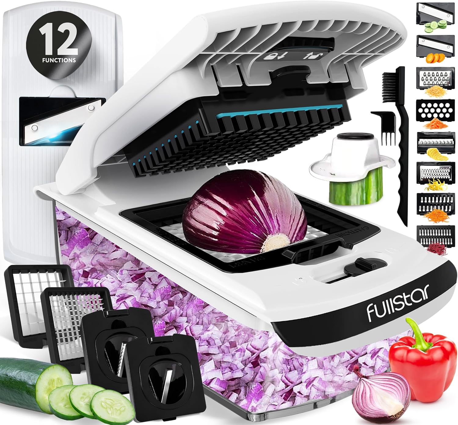 Fullstar Mandoline Slicer - 12-in-1 Vegetable Chopper for Home
