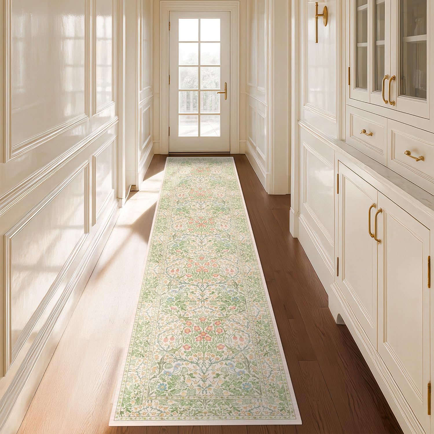 Vintage Floral 2x10 Runner Rug for Hallway Kitchen Entryway